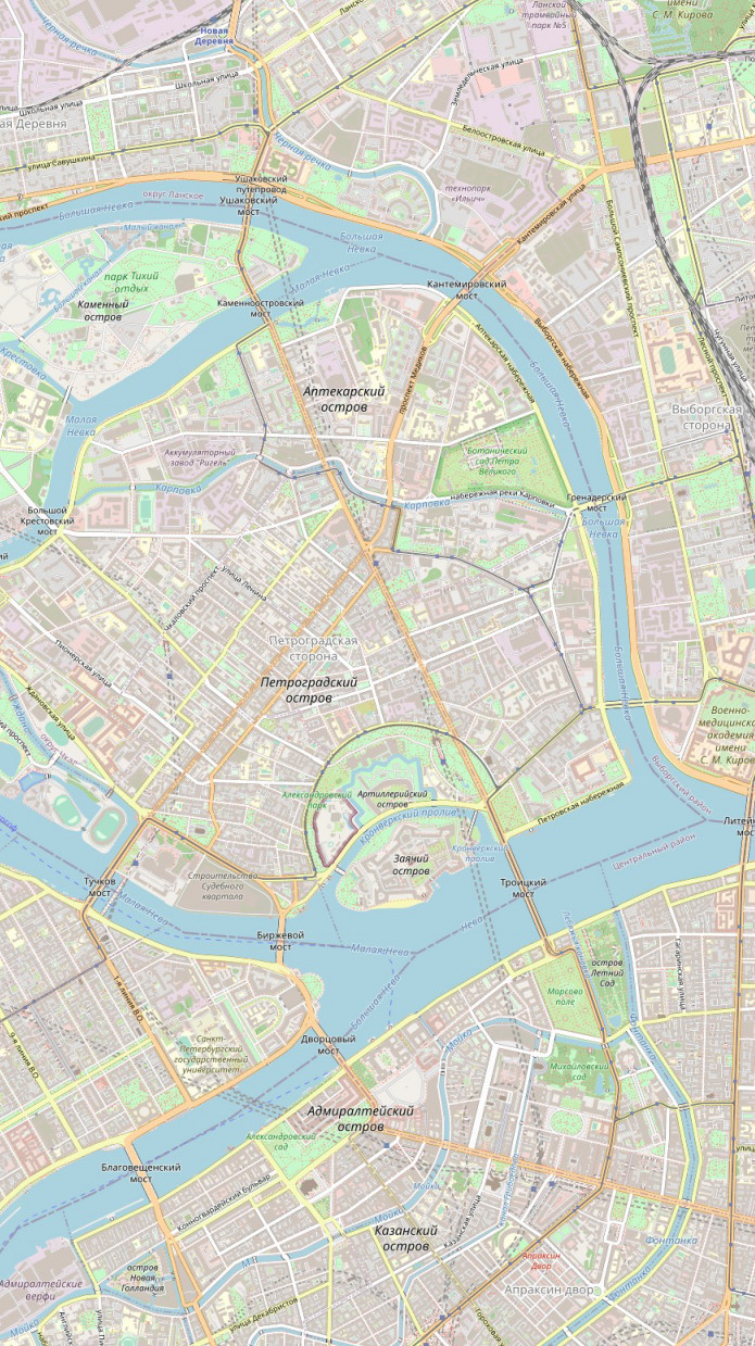 Карта Санкт-Петербурга [для настенной печати]