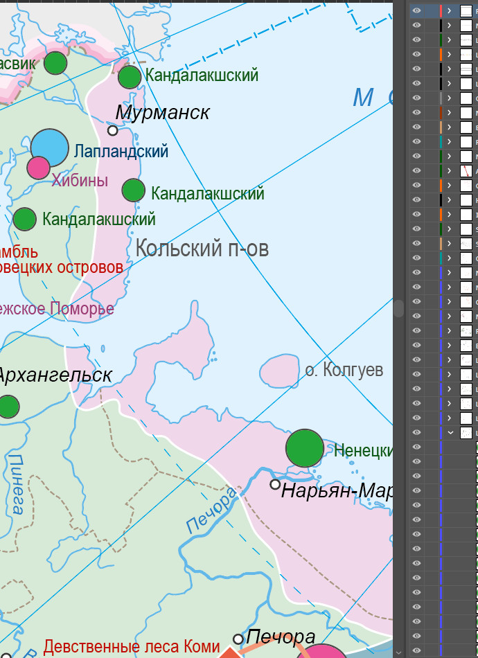 Векторная карта памятников природы, истории и культуры РФ