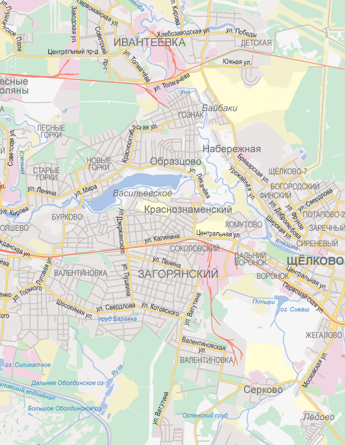 Векторная карта Москвы с районами и проспектами