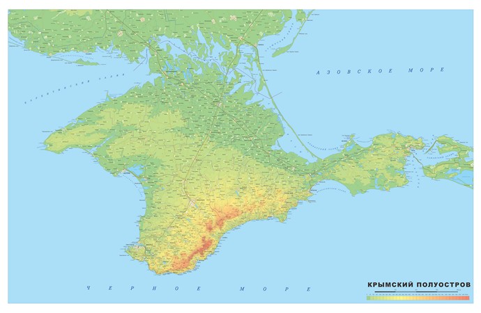Векторная большая общегеографическая карта Крыма