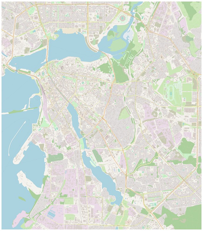 Карта центральной части Казани с номерами домов 2023