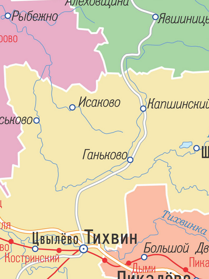 Административная карта Ленинградской области А3