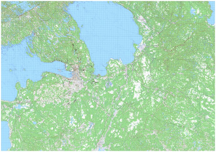 Топографическая карта Ленинградской области (2 км)