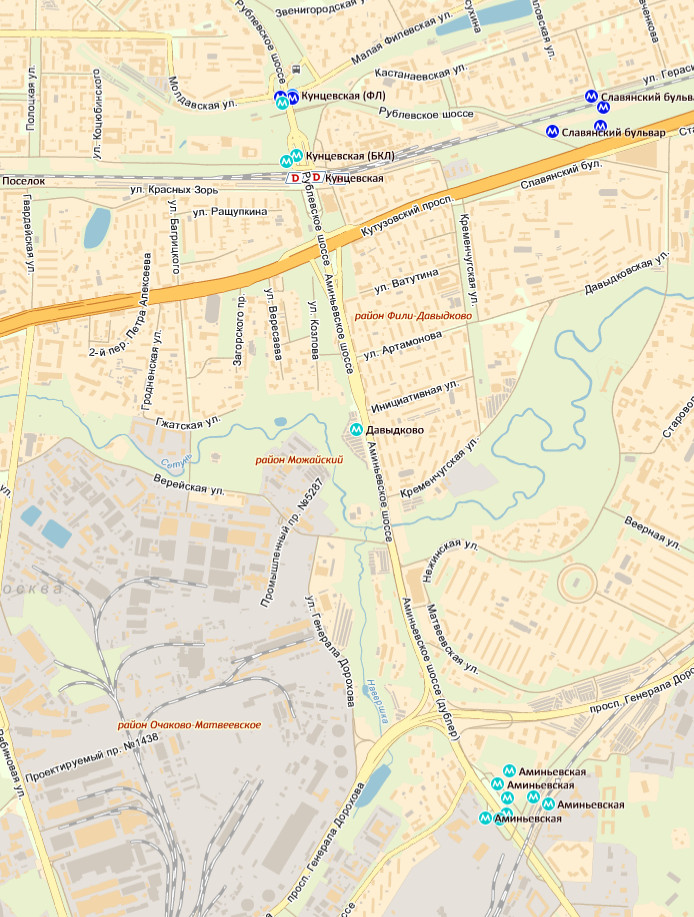 Карта Большой Москвы с улицами и метро КБМУМ