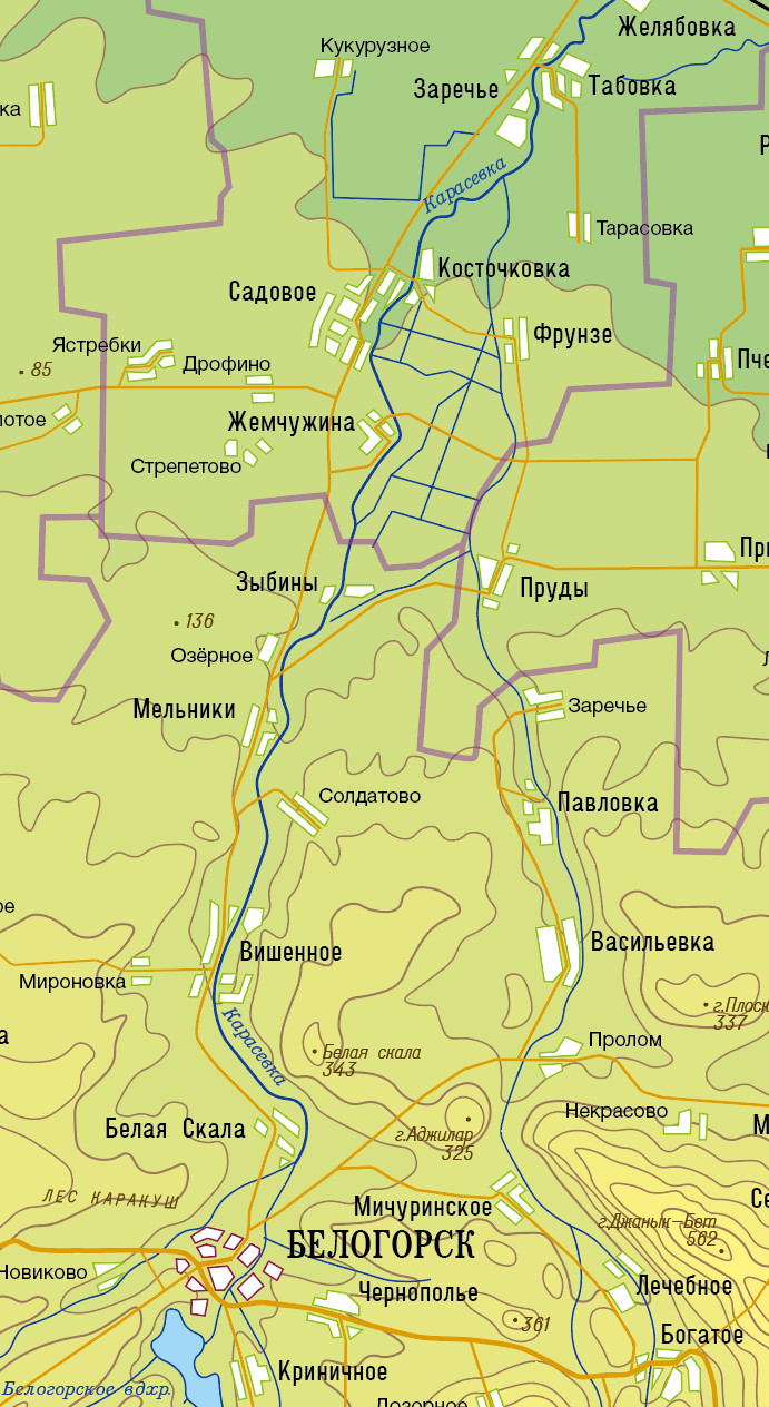Векторная физическая карта Крыма ВФКК