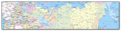 Политико-административная карта России для печати A2