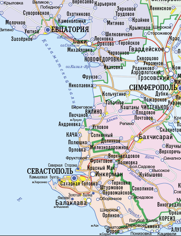 Векторная административная карта Крыма ВАКК