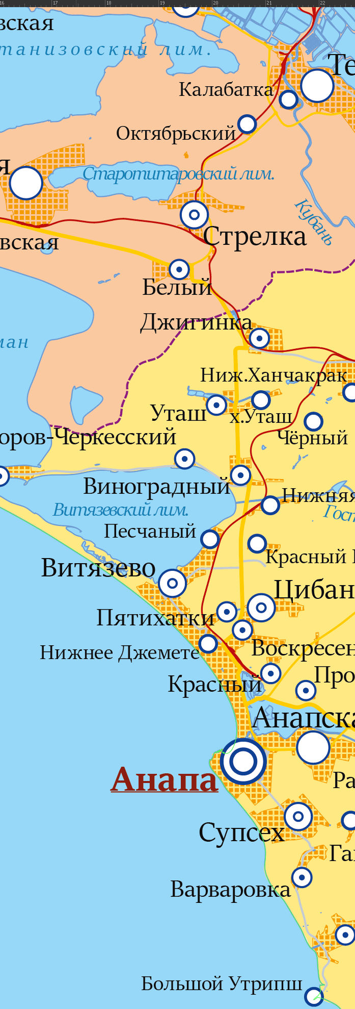 Векторная административная карта Краснодарского края АК КК-Б
