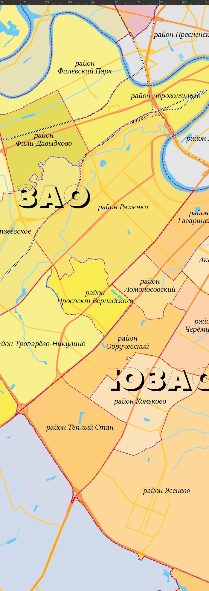 Векторная административная карта Москва-АМ