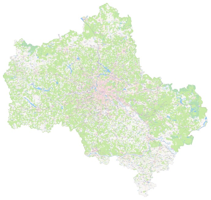Карта Московской области для настенной печати