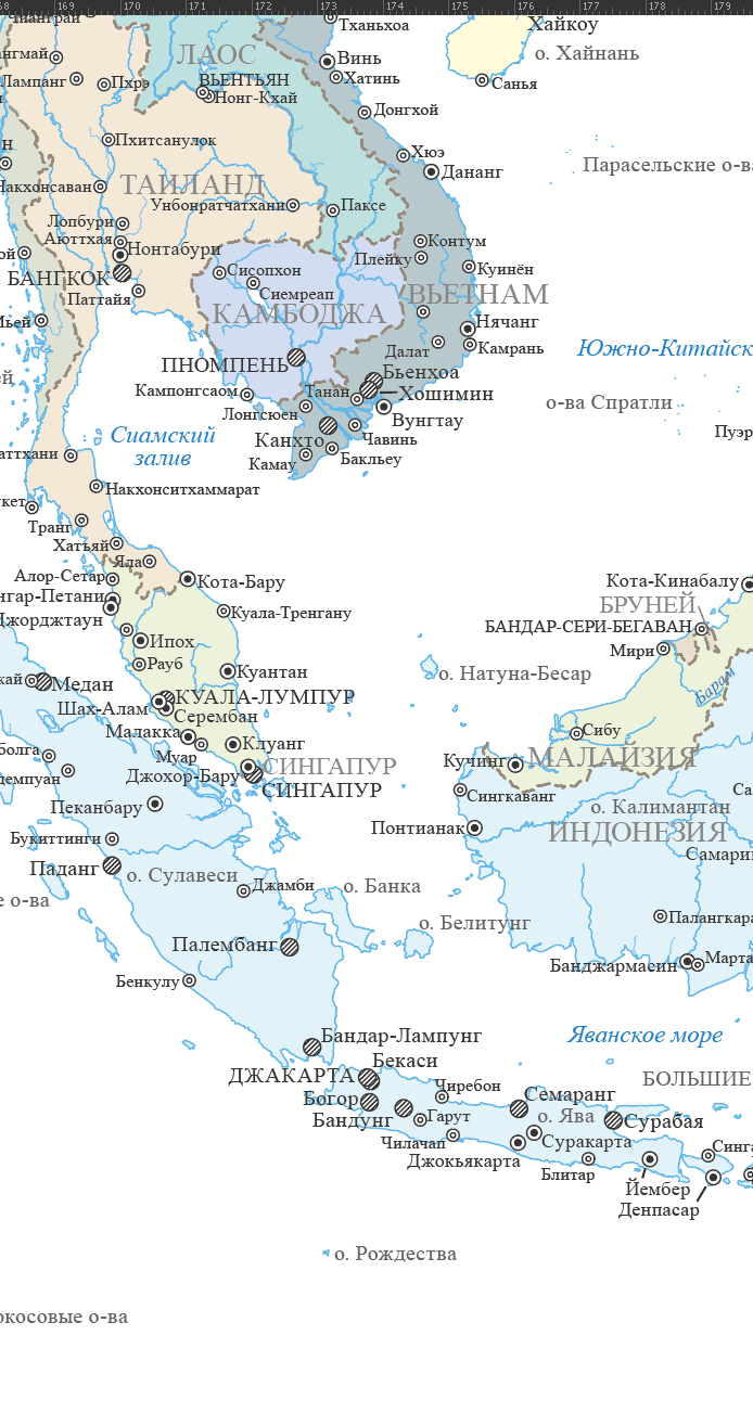 Векторная подробная политическая карта мира Мир-П