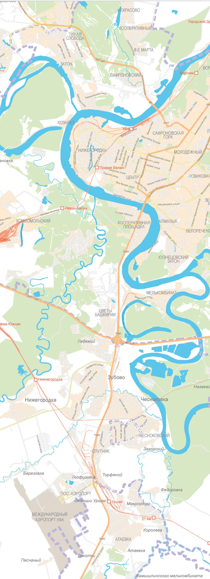 Векторные карты Уфы для скачивания и печати AI SVG EPS PDF CDR