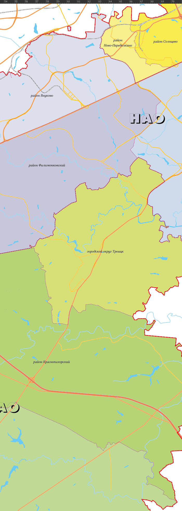 Векторная административная карта Москва-АМ