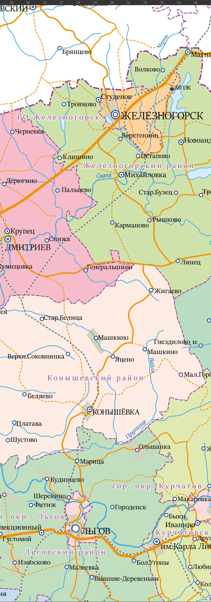 Векторная карта Курская область-АЦ