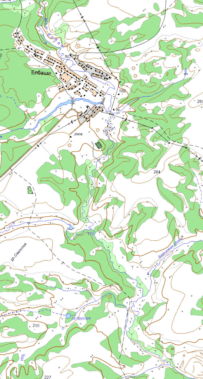 Топографическая карта Новосибирска 500 м