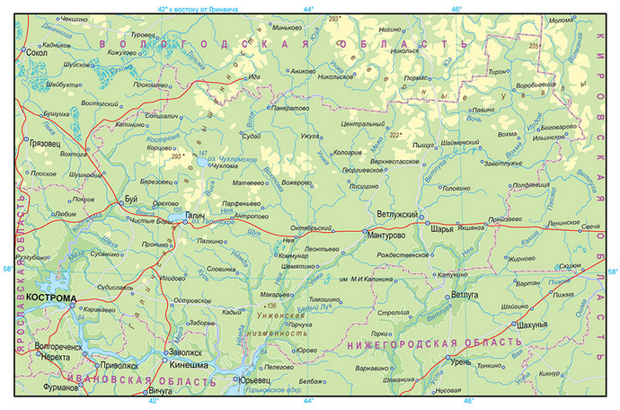 Векторные карты Костромской области для скачивания и печати AI SVG EPS