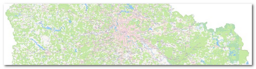 Карта Московской области для настенной печати