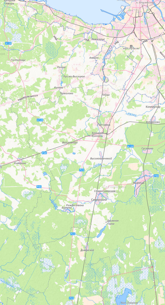 Карты Ленинградской области А0