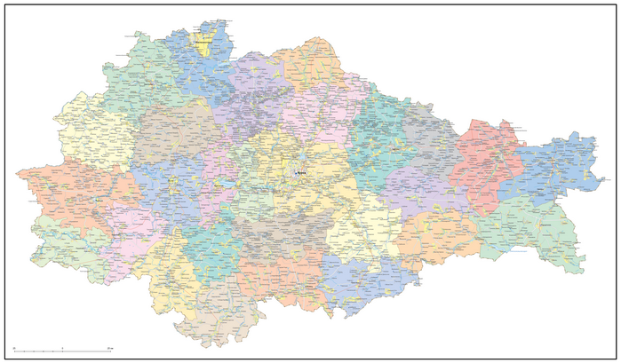 Векторные карты Курской области для скачивания и печати AI SVG EPS PDF
