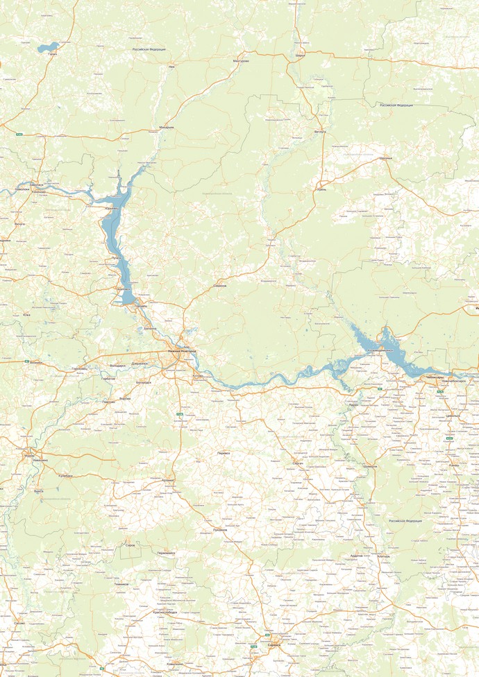 Карта Нижегородской области A2