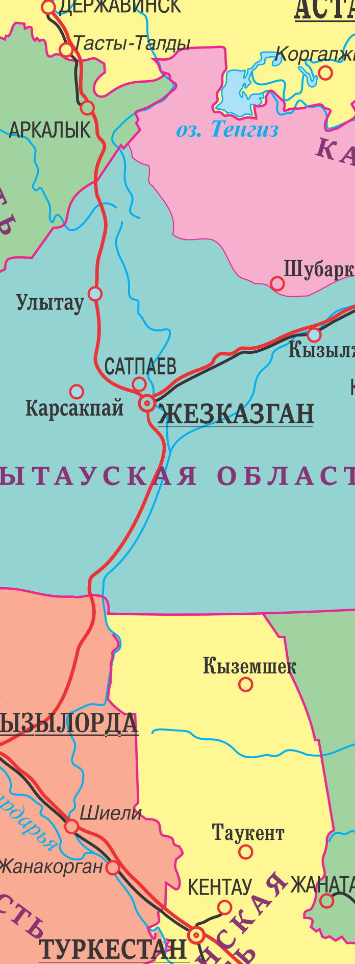 Векторная административная карта Казахстан-АК