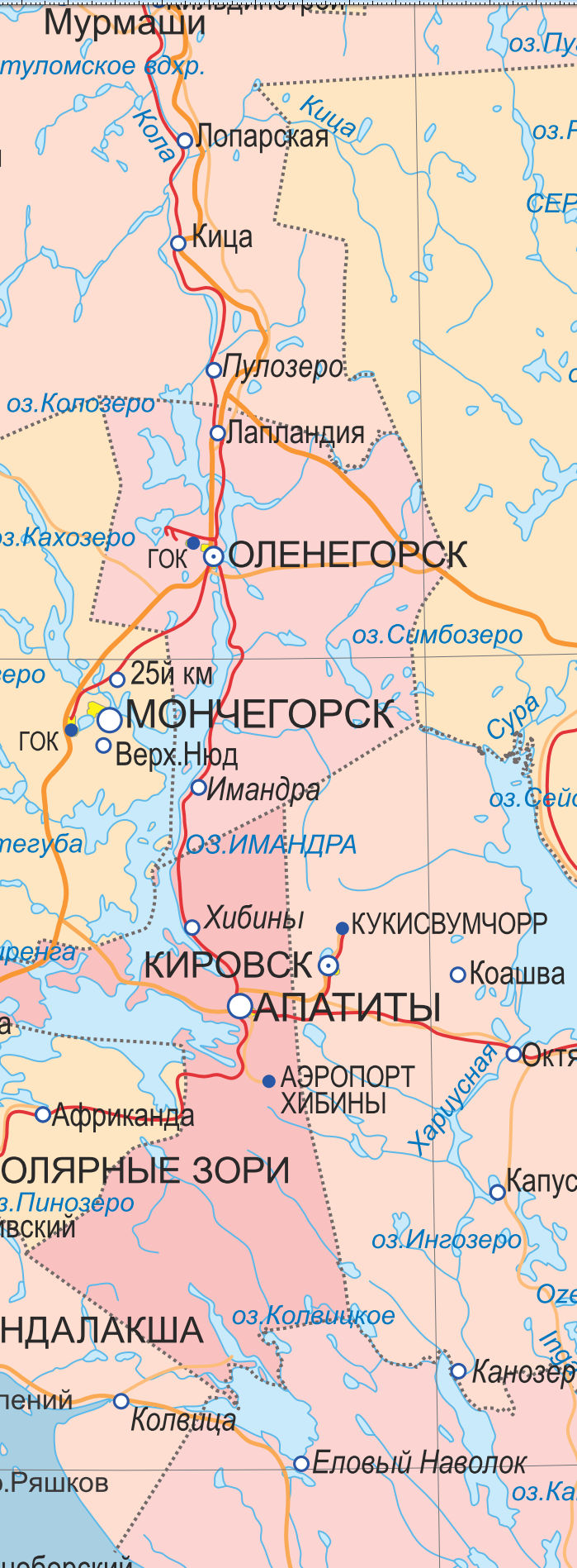 Векторные карты Мурманской области для скачивания и печати AI SVG EPS
