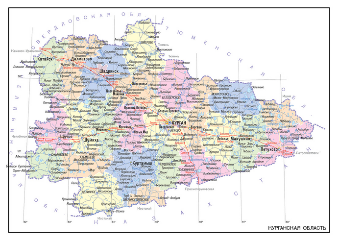 Векторные карты Курганской области для скачивания и печати AI SVG EPS