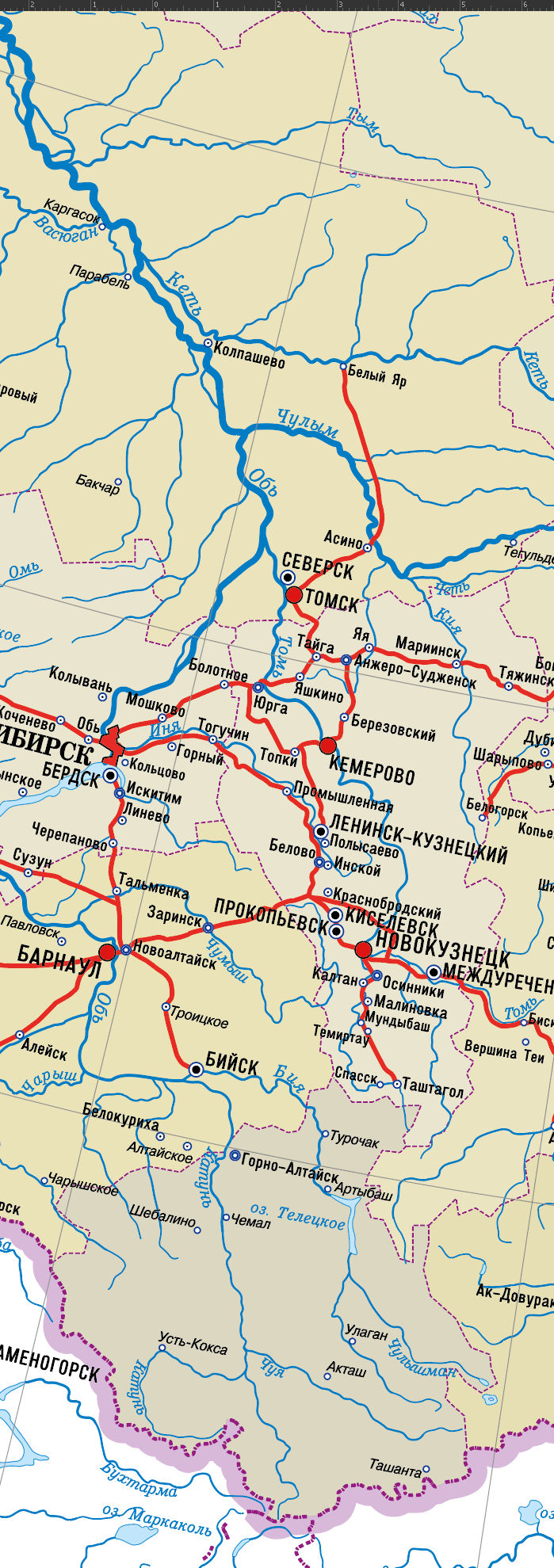 Векторная большая железнодорожная карта России РФ-ЖдБ