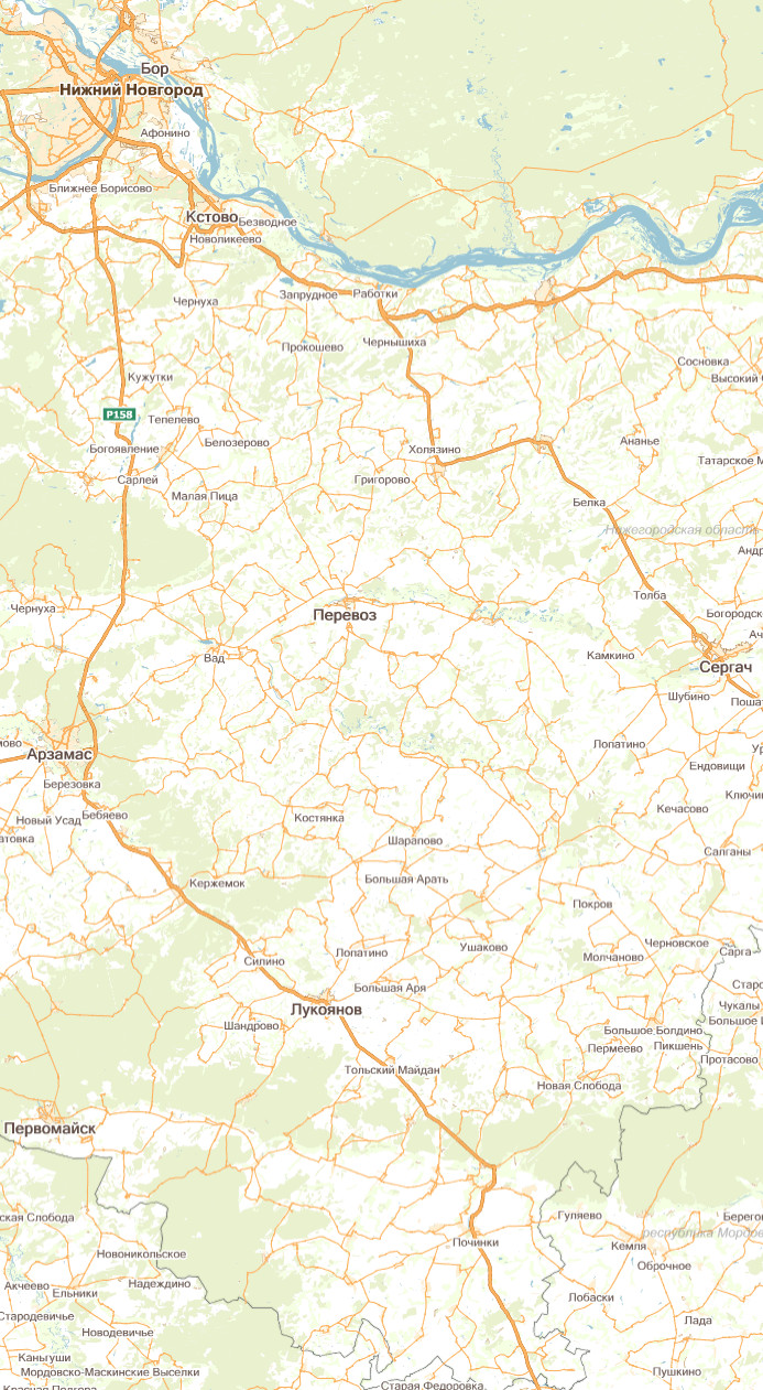 Карта Нижегородской области A2