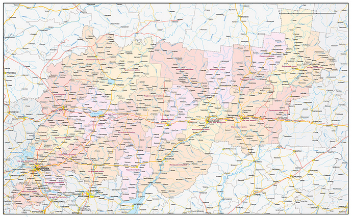 Векторные карты Костромской области для скачивания и печати AI SVG EPS