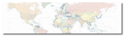 Векторная подробная политическая карта мира Мир-П