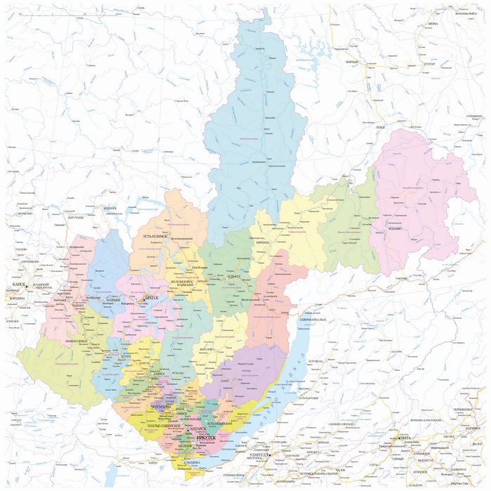 Векторная карта Иркутская область-АФ