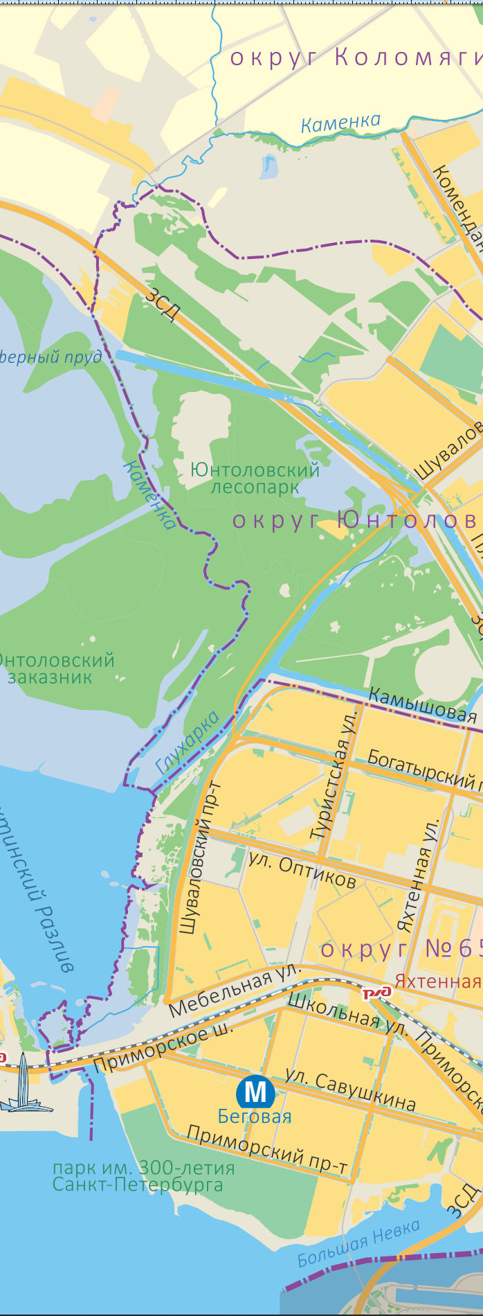 Карты Приморского района Санкт-Петербурга