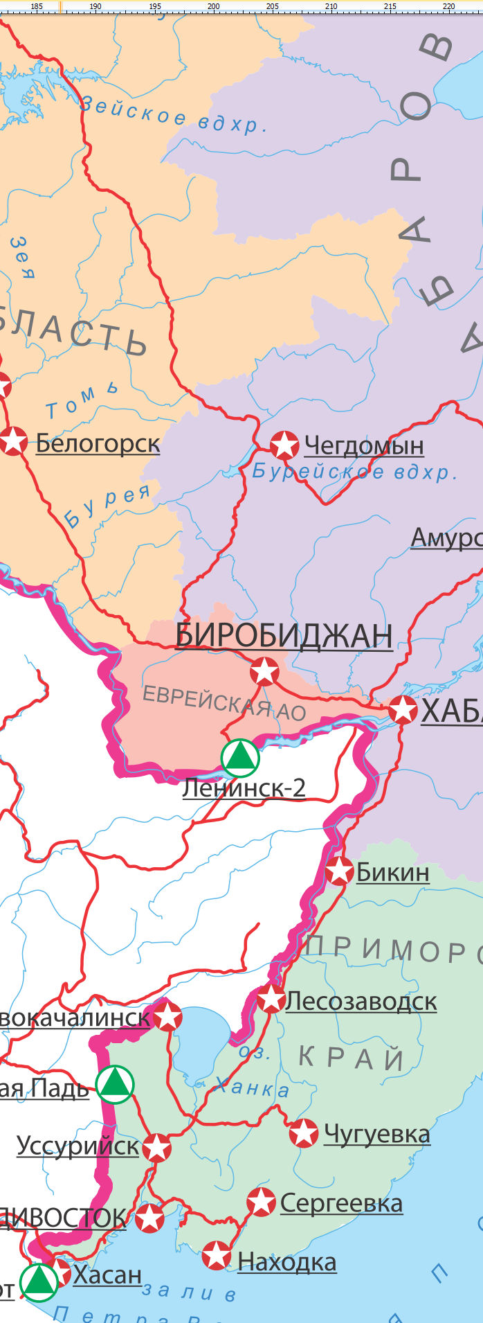 Векторная карта ДФО-ЖДМ