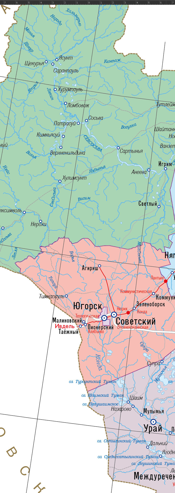 Векторная карта ХМАО-АО