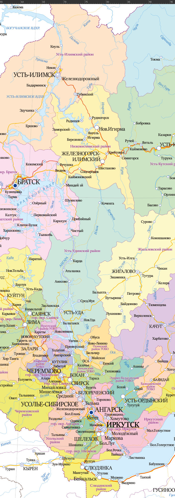 Векторная карта Иркутская область-АФ