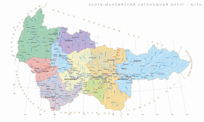 Векторная карта ХМАО-АО