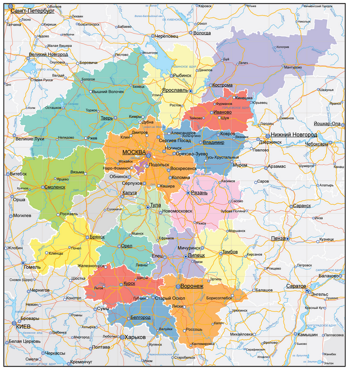 Карты Центрального Федерального Округа (СФО)