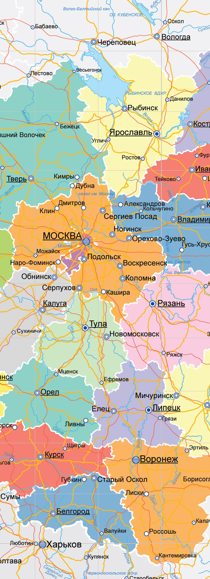 Карты Центрального Федерального Округа (СФО)