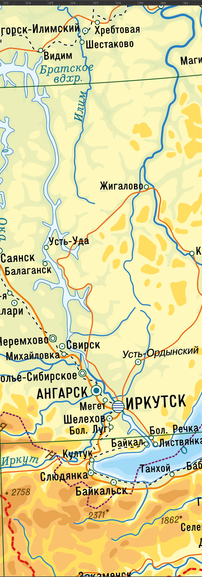 Большая векторная общегеографическая карта Россия-ОГБ  [AI SVG EPS PDF