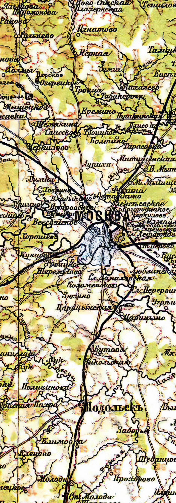 Карта Московской губернии 1890 г.