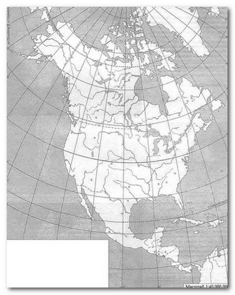 Контурная карта Северной Америки (10 класс)