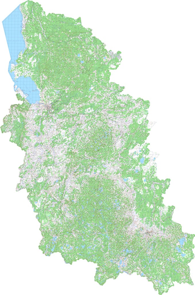 Топографическая карта Псковской области [2 км]