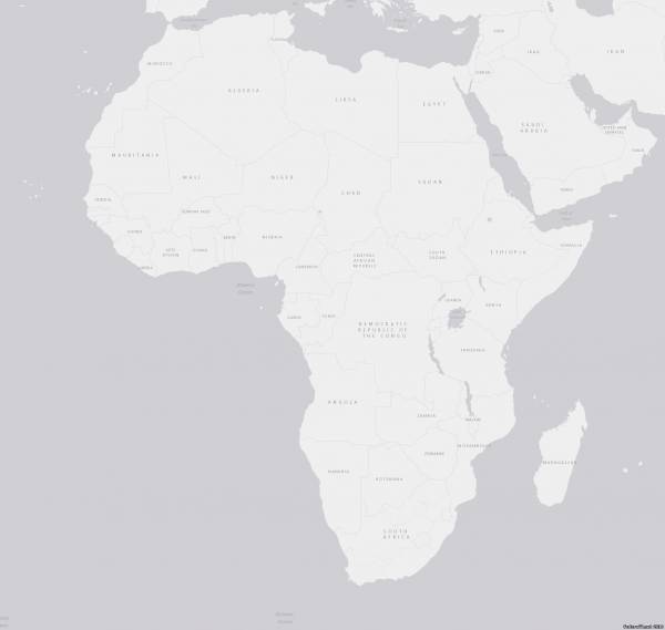 Контурная карта Африки в большом разрешении