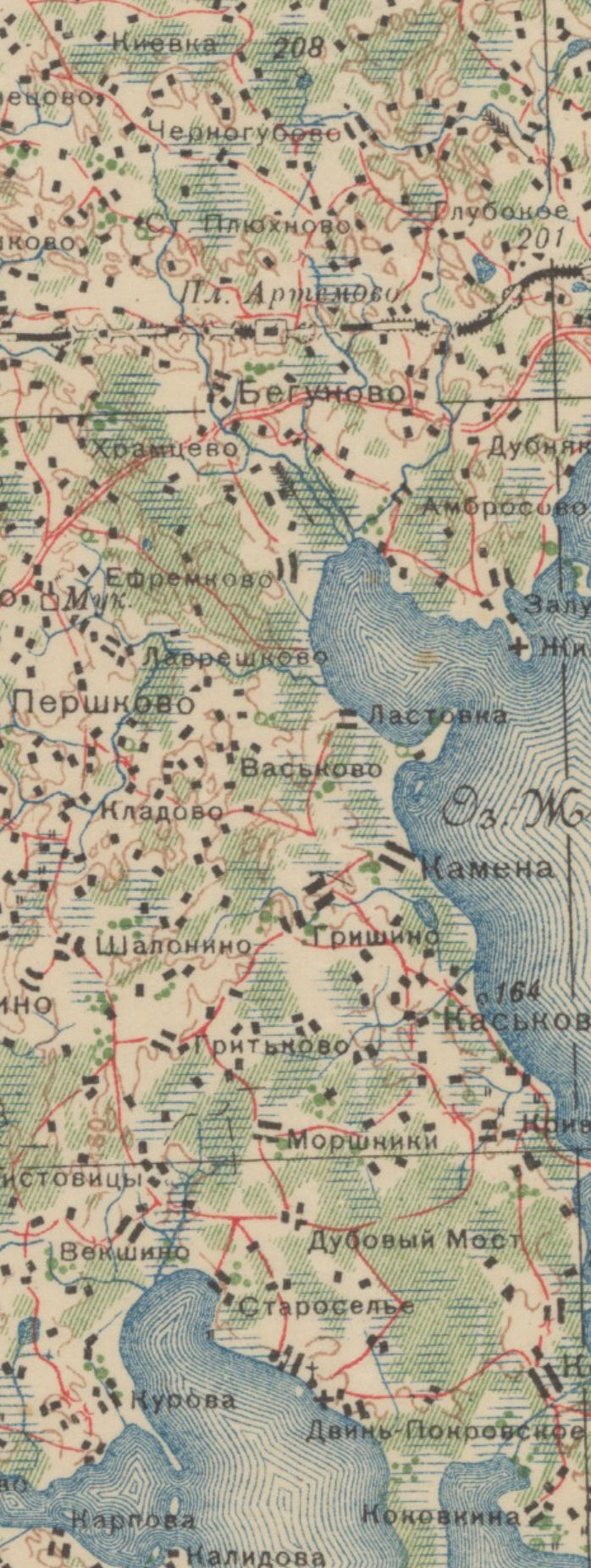 Карты озёр Жижицкое и Двинье и окрестностей