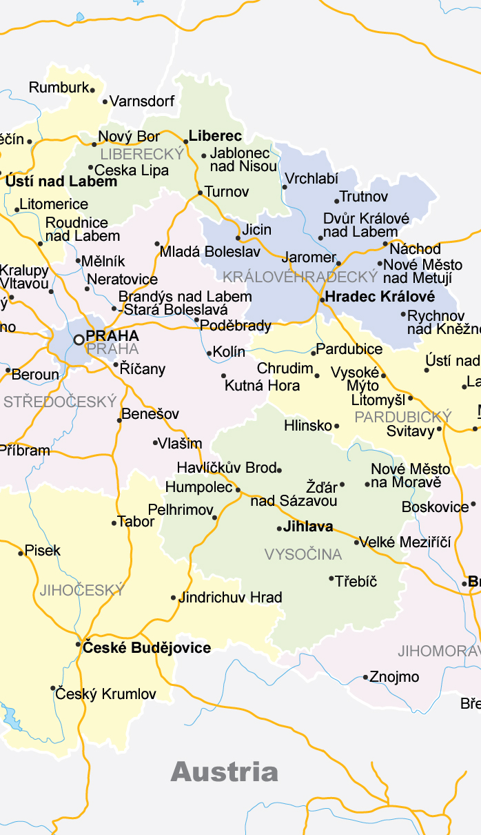 Векторные карты Чехии для скачивания и печати AI SVG EPS PDF CDR