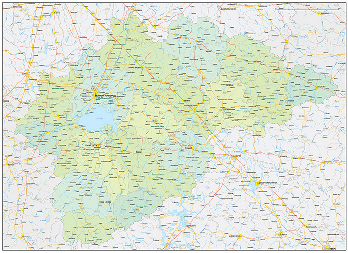 Векторные карты Новгородской области для скачивания и печати AI SVG EP