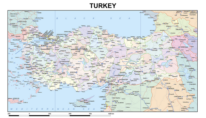 Векторные карты Турции для скачивания и печати AI SVG EPS PDF CDR