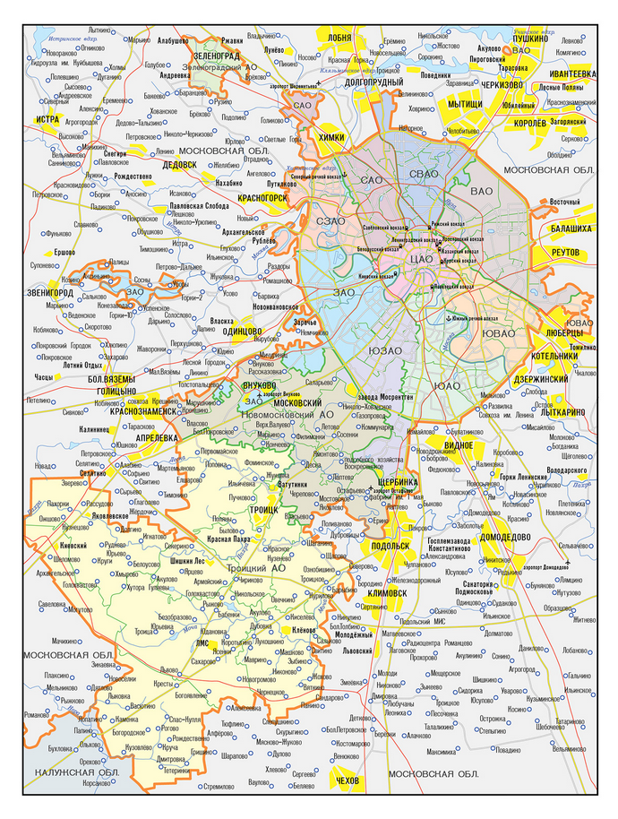 Векторные карты Москвы для скачивания и печати AI SVG EPS PDF CDR