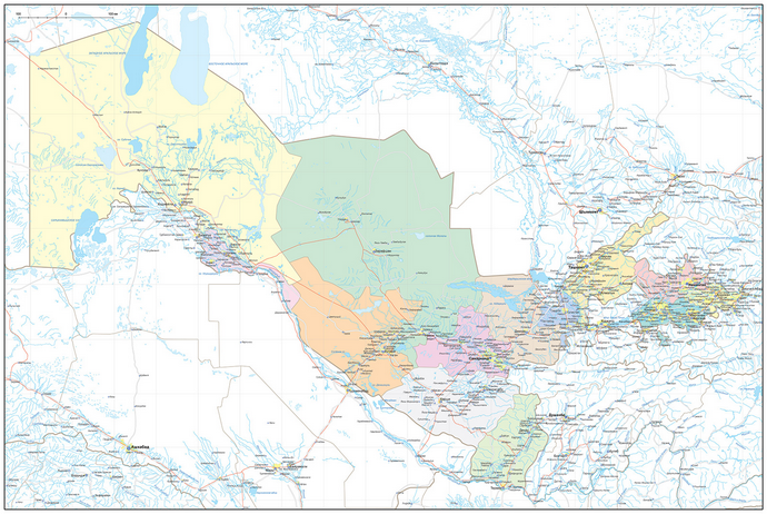Векторные карты Узбекистана для скачивания и печати AI SVG EPS PDF CDR